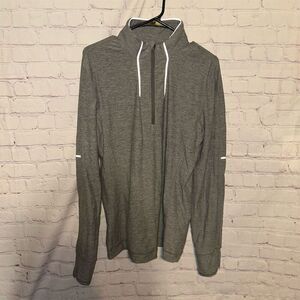 Lululemon Men's Gray Full Zip Long sleeve Size M Lightweight Reflective